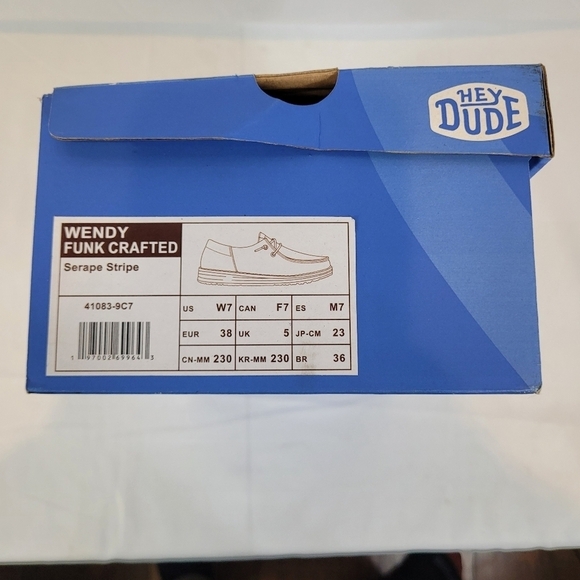 Hey Dude Wendy Funk Crafted Serape Stripe Women's Casual Shoe Size 7 New In Box - Picture 10 of 11